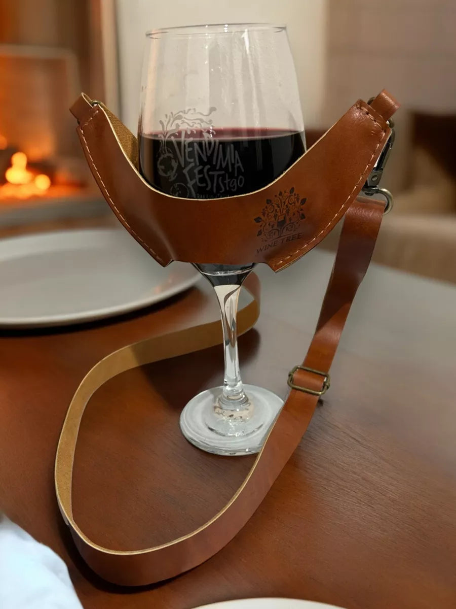 Porta copas de vino de cuero – Wine Tree