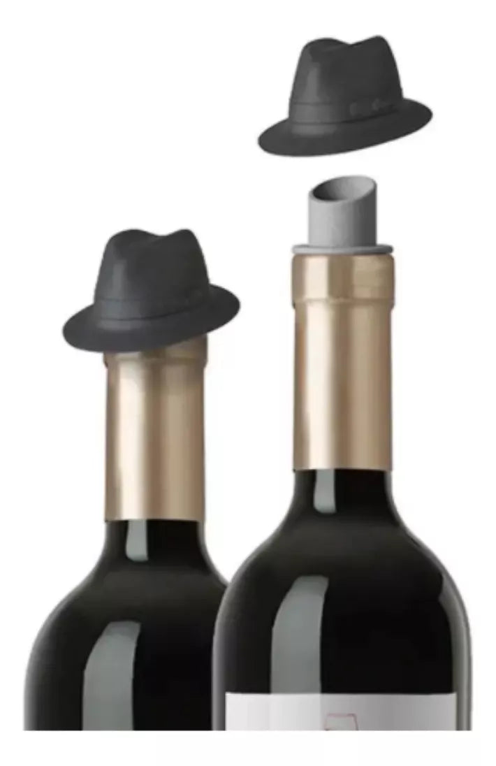 Tapón de silicona para vino sombrero x4 | Divertido