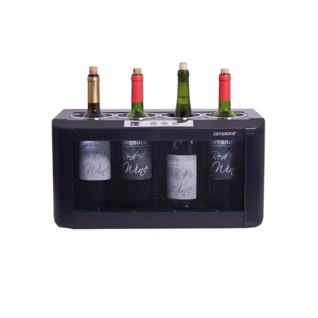 Enfriador de vino Cavanova para 4 botellas, sistema termoeléctrico con display digital