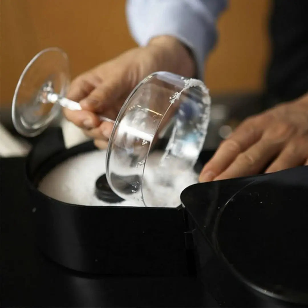 Escarchador de 3 niveles para copas y vasos, perfecto para preparar margaritas, micheladas y cócteles con sal o azúcar.