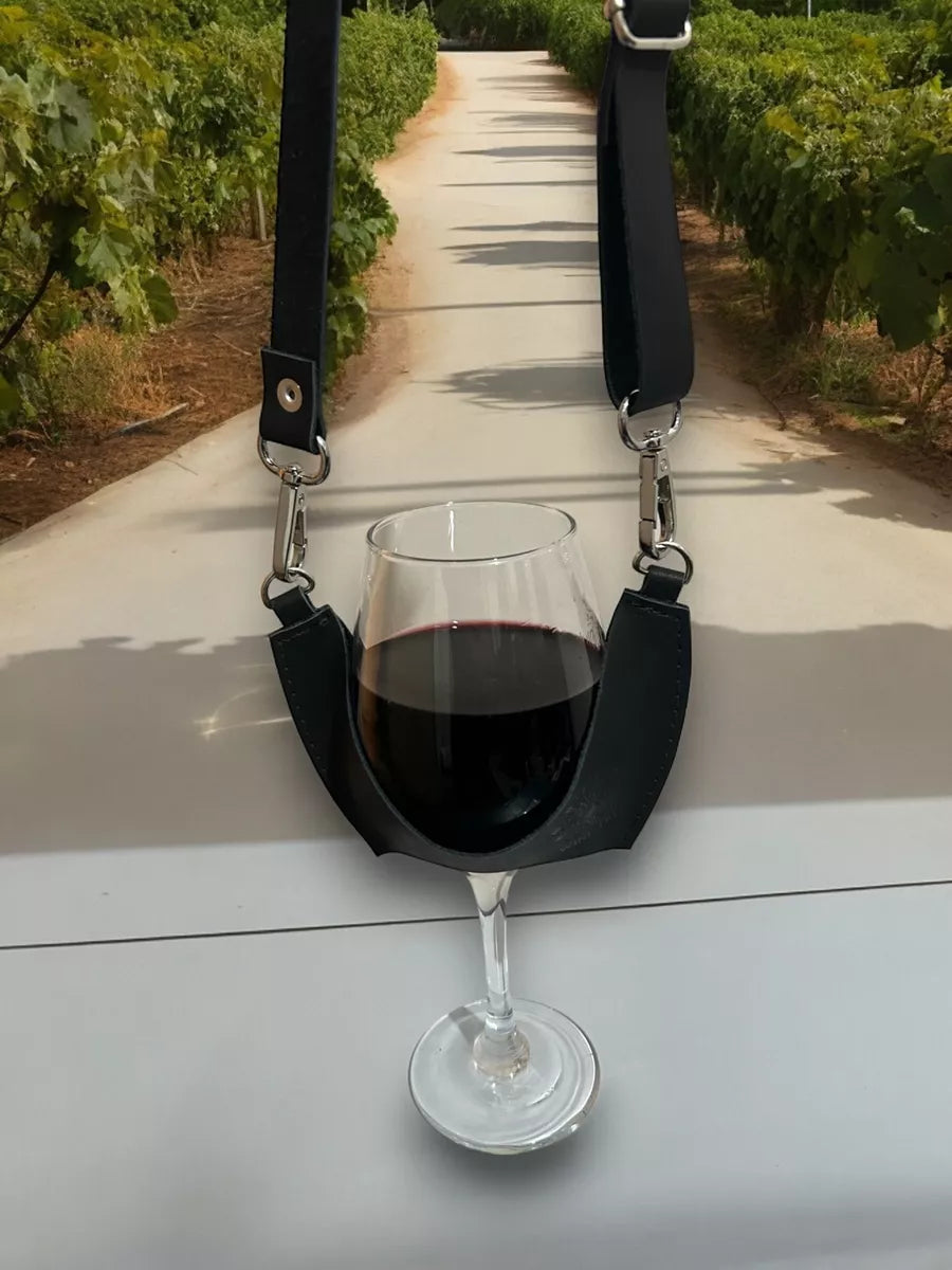 Porta copas de vino de cuero – Hecho en Chile