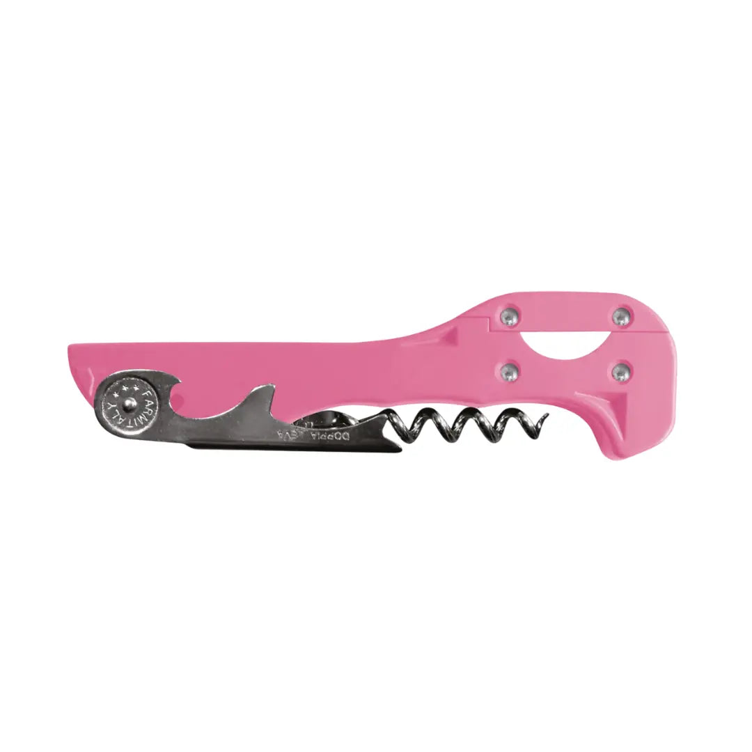 Sacacorchos italiano Boomerang X-Tend en color rosa, perfecto para sommeliers y expertos en vino.