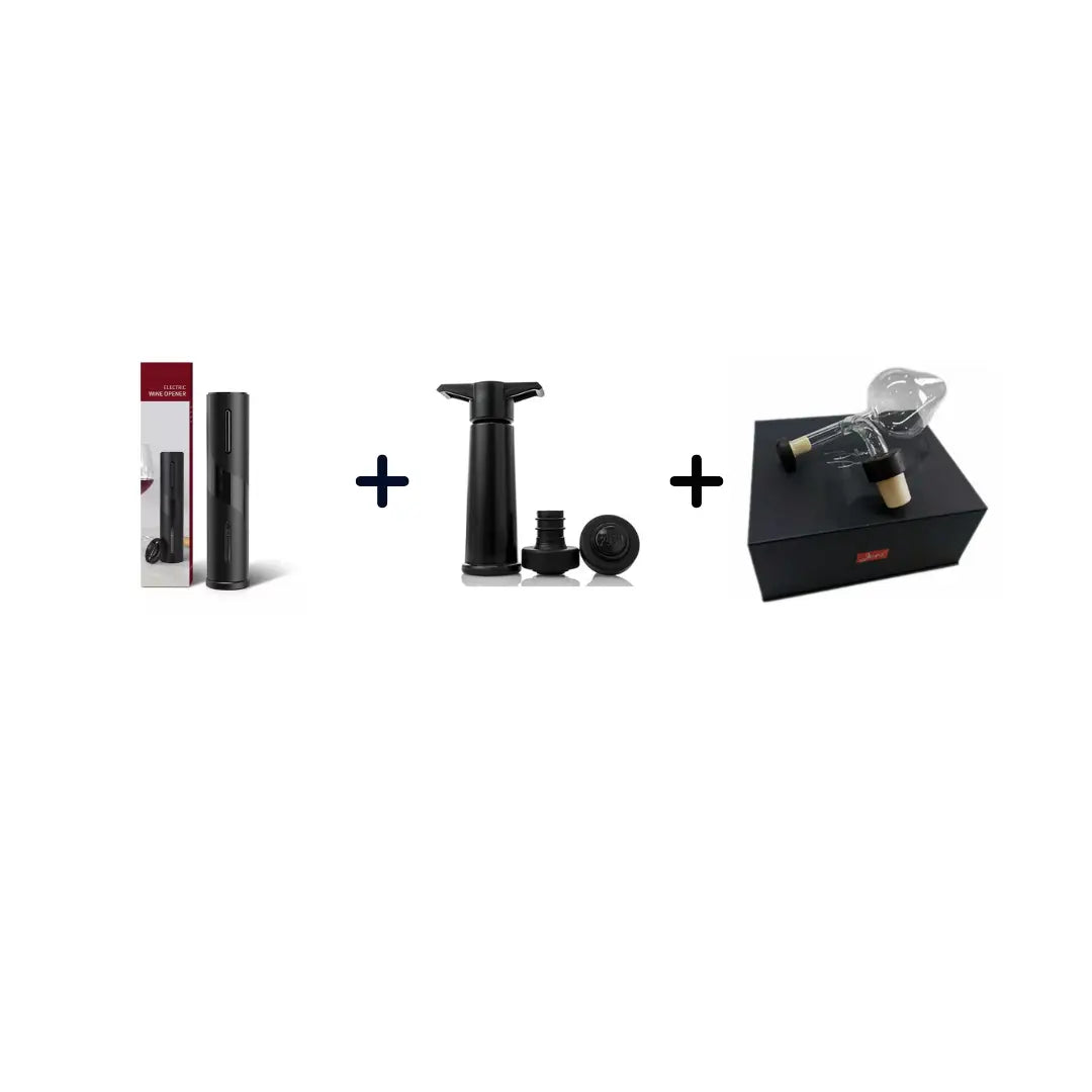 Set Deluxe de experiencia para vino con accesorios premium, ideal para amantes del vino que buscan una degustación sofisticada.