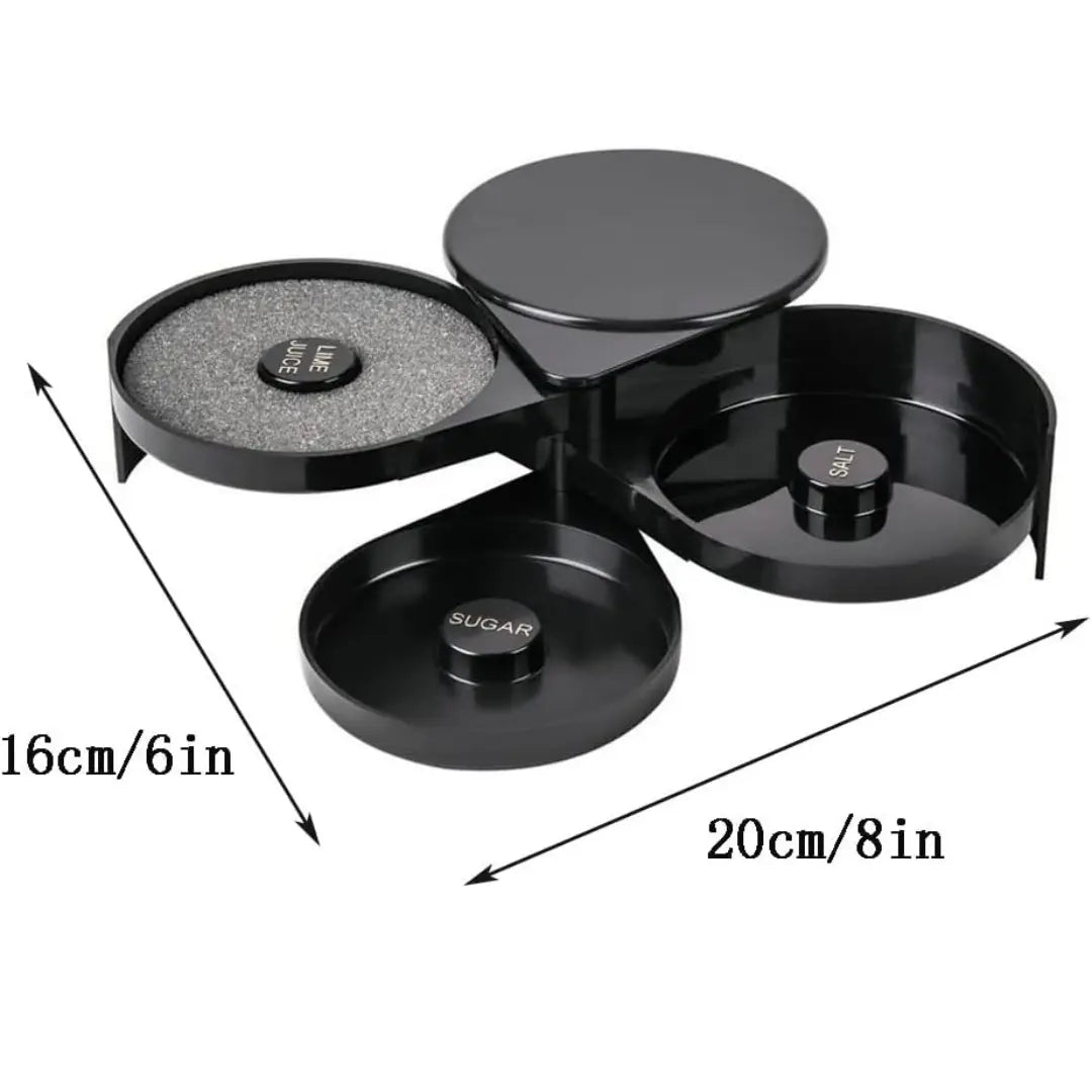 Escarchador de bartender con 3 niveles, ideal para aplicar azúcar o sal en los bordes de copas y vasos.