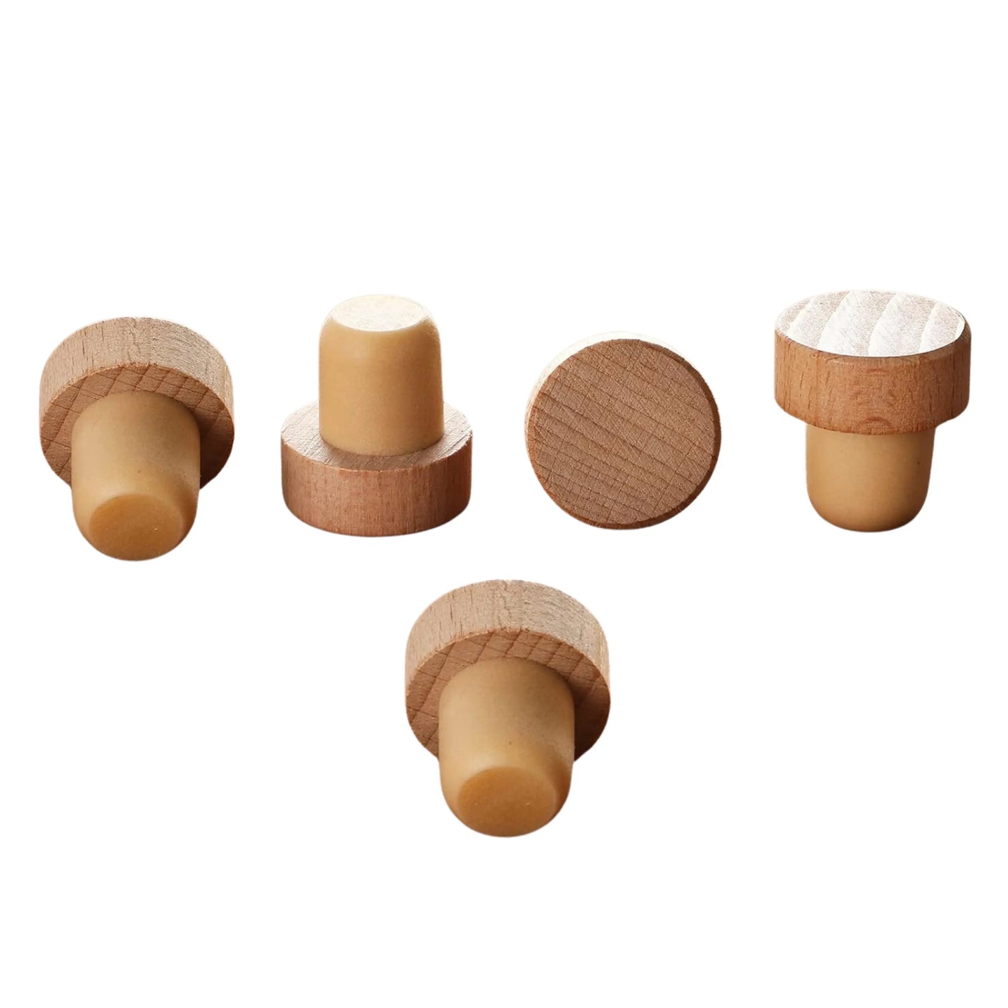 Set de tapones de silicona para vino con sellado de aire, ideal para mantener el vino en perfectas condiciones.