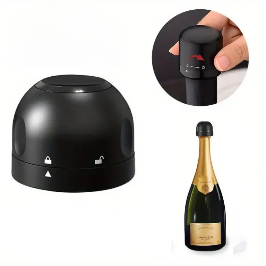Tapón sellador para champagne y espumantes, accesorio esencial para conservar la calidad de cada botella abierta.