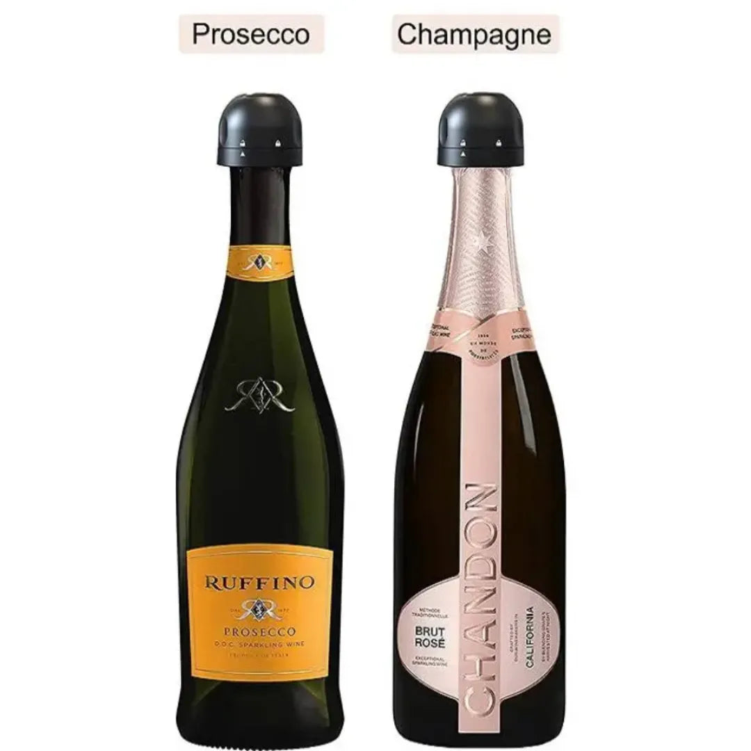 Tapón al vacío antigoteo para espumantes y champagne, diseñado para preservar la burbuja y evitar derrames.