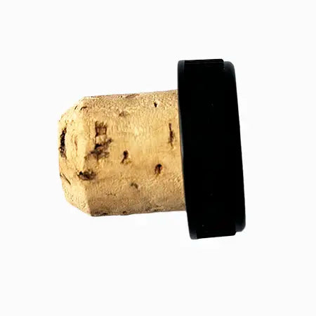 Tapones de corcho con cabeza de plástico negro, pack de 5 unidades con cierre hermético para botellas de vino.