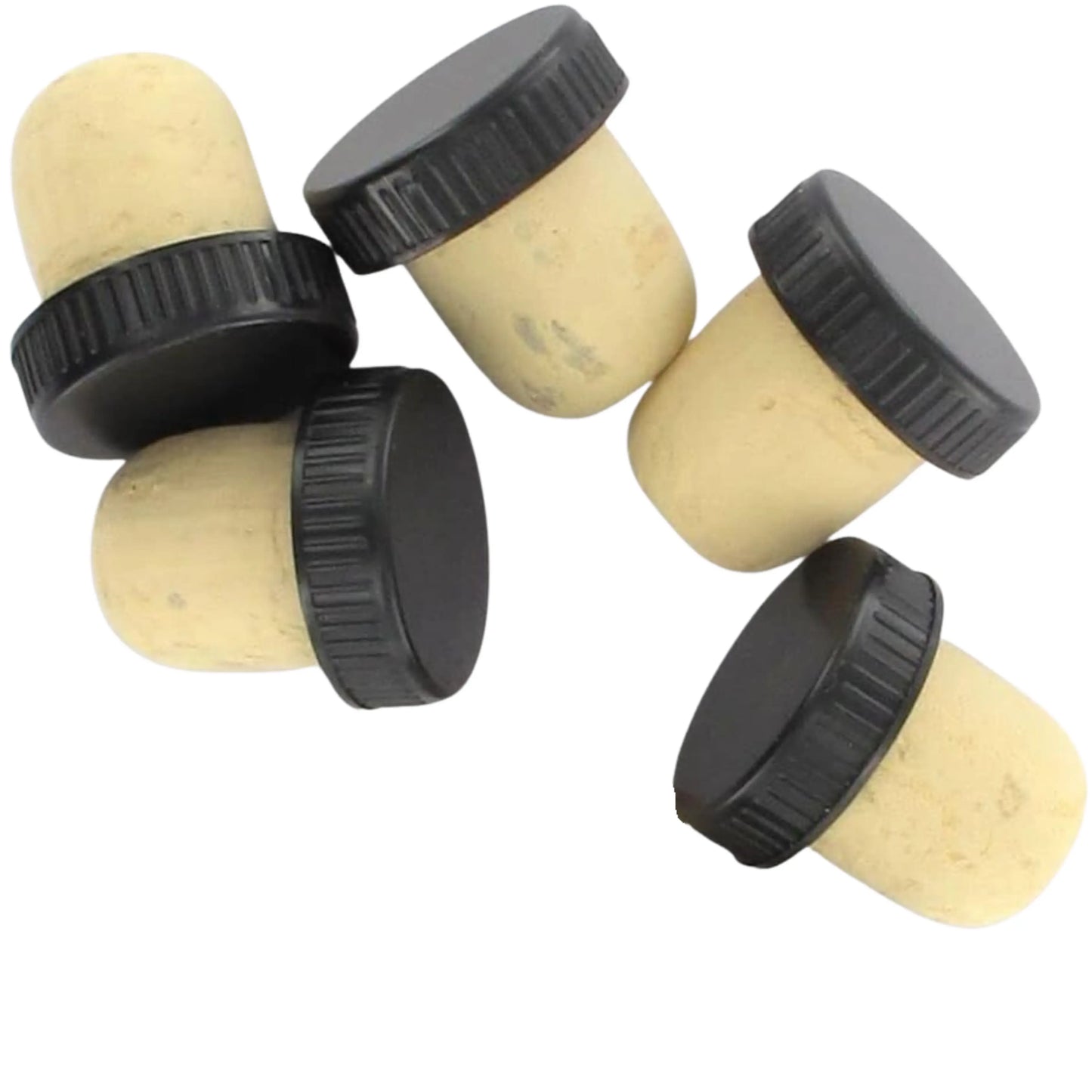 Tapones de silicona reutilizables para botellas de vino, color negro con ajuste seguro y antigoteo.
