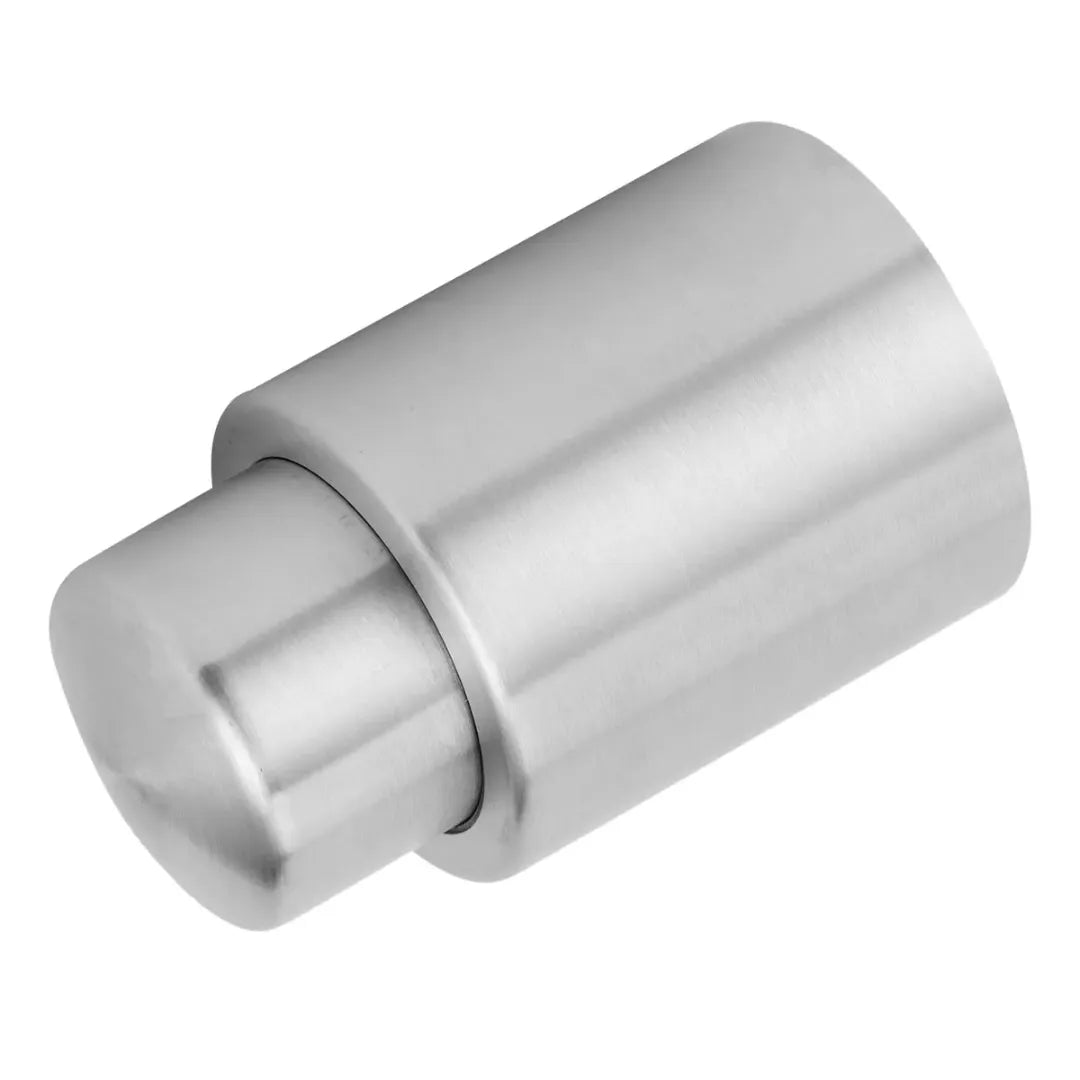 Set de tapones de vacío para vino en acero inoxidable, diseñados para mantener la frescura de tus botellas.