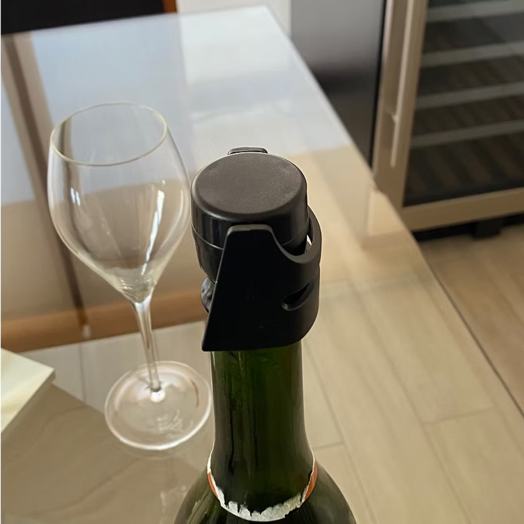 Tapón espumante ABS negro Ghidini para vino Italiano