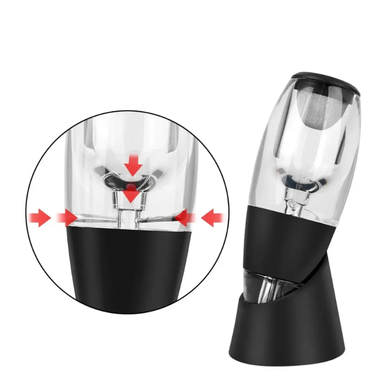 Aireador de vino con decantador de vidrio, accesorio de alta calidad para potenciar los aromas y sabores del vino.