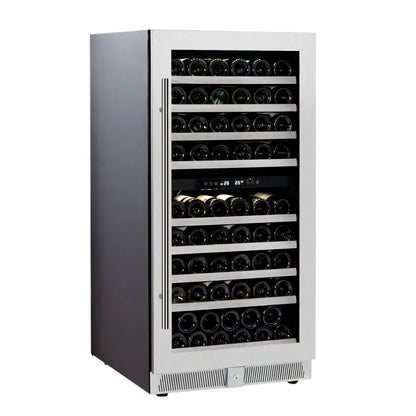 Cava para vinos con capacidad de hasta 99 botellas, diseño sofisticado con puerta de vidrio templado y estructura resistente.