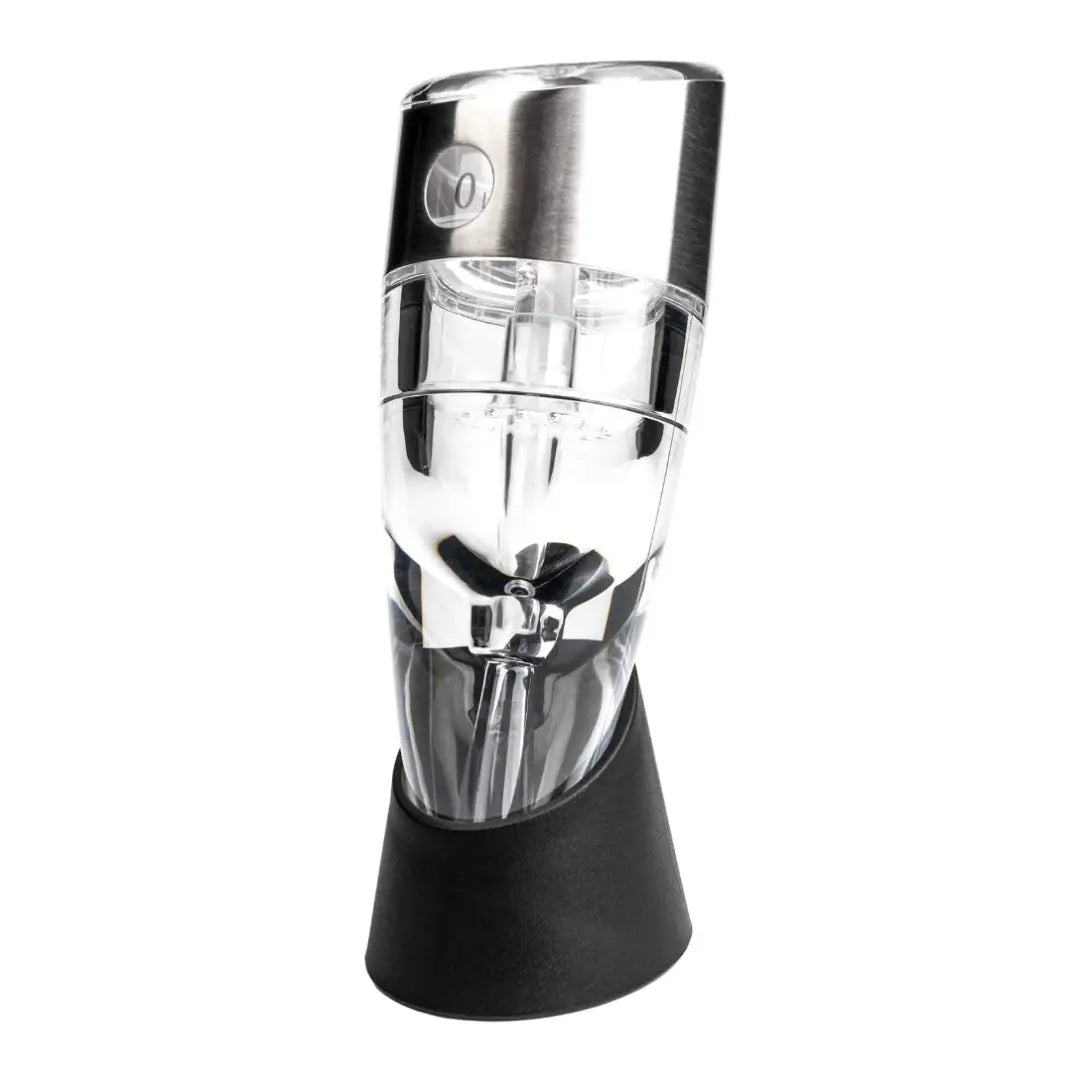 Decantador de vino regulable con 7 niveles de ajuste, mejora el sabor y aroma al instante. Diseño elegante y sofisticado.