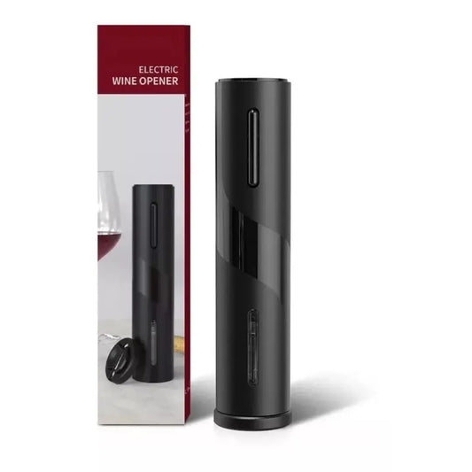 Descorchador eléctrico a pilas con visor transparente, herramienta perfecta para abrir botellas de vino en segundos.