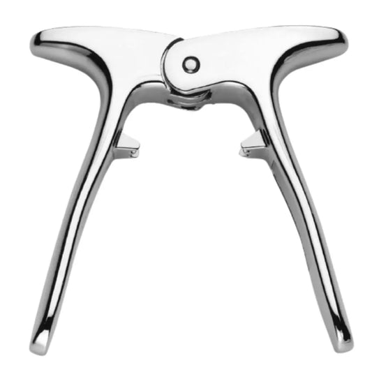 Pinza descorchadora de espumantes italiana, diseño ergonómico y antideslizante para abrir botellas con seguridad.
