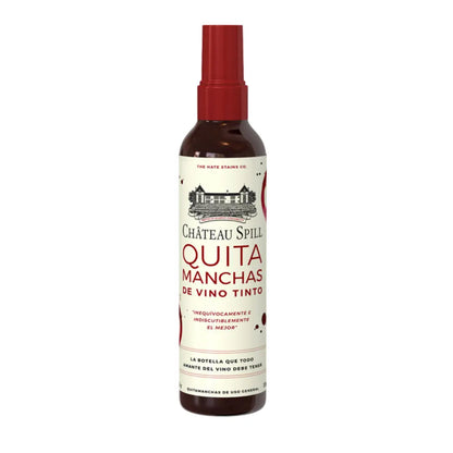 Quitamanchas de vino Château Spill, limpiador textil potente diseñado para eliminar manchas de vino tinto sin dañar las telas.