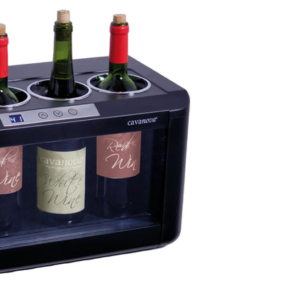Refrigerador de vino para barra Cavanova, conserva la temperatura y exhibe etiquetas