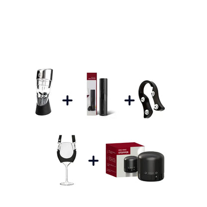 Set "Descubre el Arte del Vino" con accesorios de sommelier, perfecto para degustar y disfrutar cada copa con elegancia.