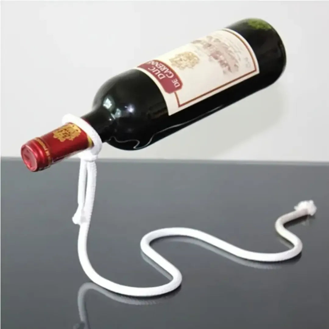 Soporte flotante para vino, un accesorio decorativo con efecto visual creativo que sorprende y destaca en cualquier ambiente.