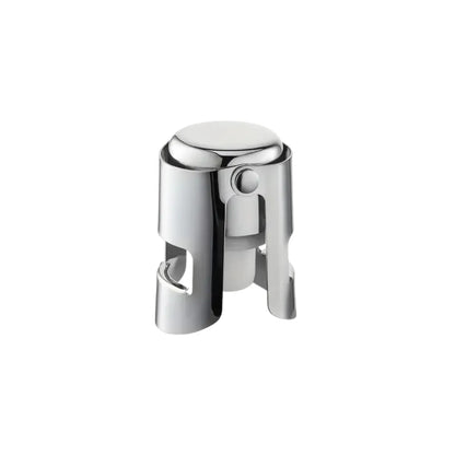 Tapón hermético de acero inoxidable, diseñado para conservar vinos espumosos y otras bebidas efervescentes.