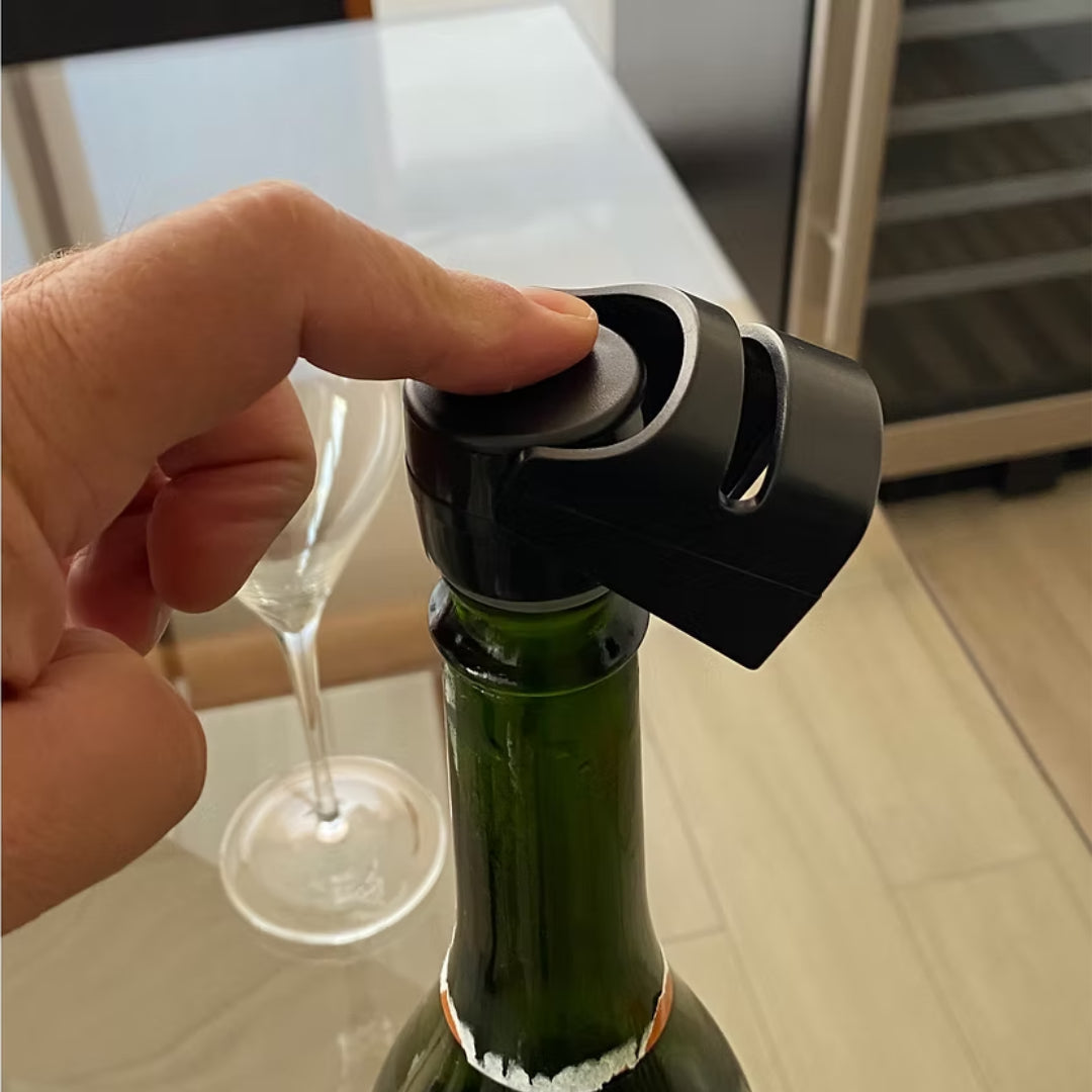 Tapón espumante ABS negro Ghidini para vino Italiano