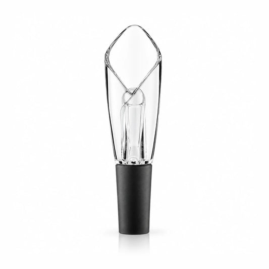 Aireador y vertedor de vino de acrílico transparente con tapón negro, 11,8 cm