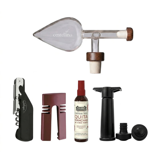 Pack sommelier para vino con accesorios profesionales y aireador Centellino