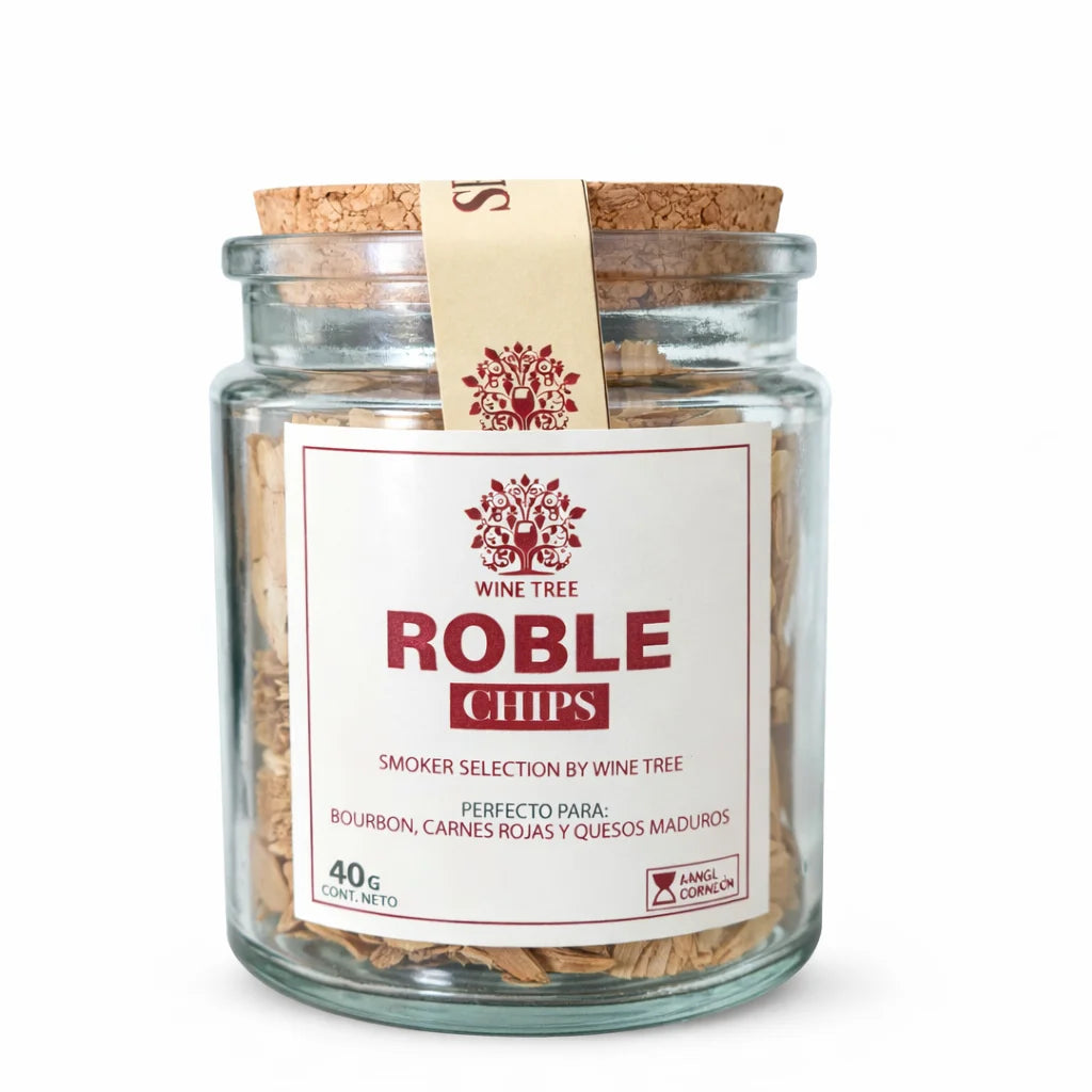 Frasco de chips de roble para ahumar tragos y quesos Wine Tree 40 g