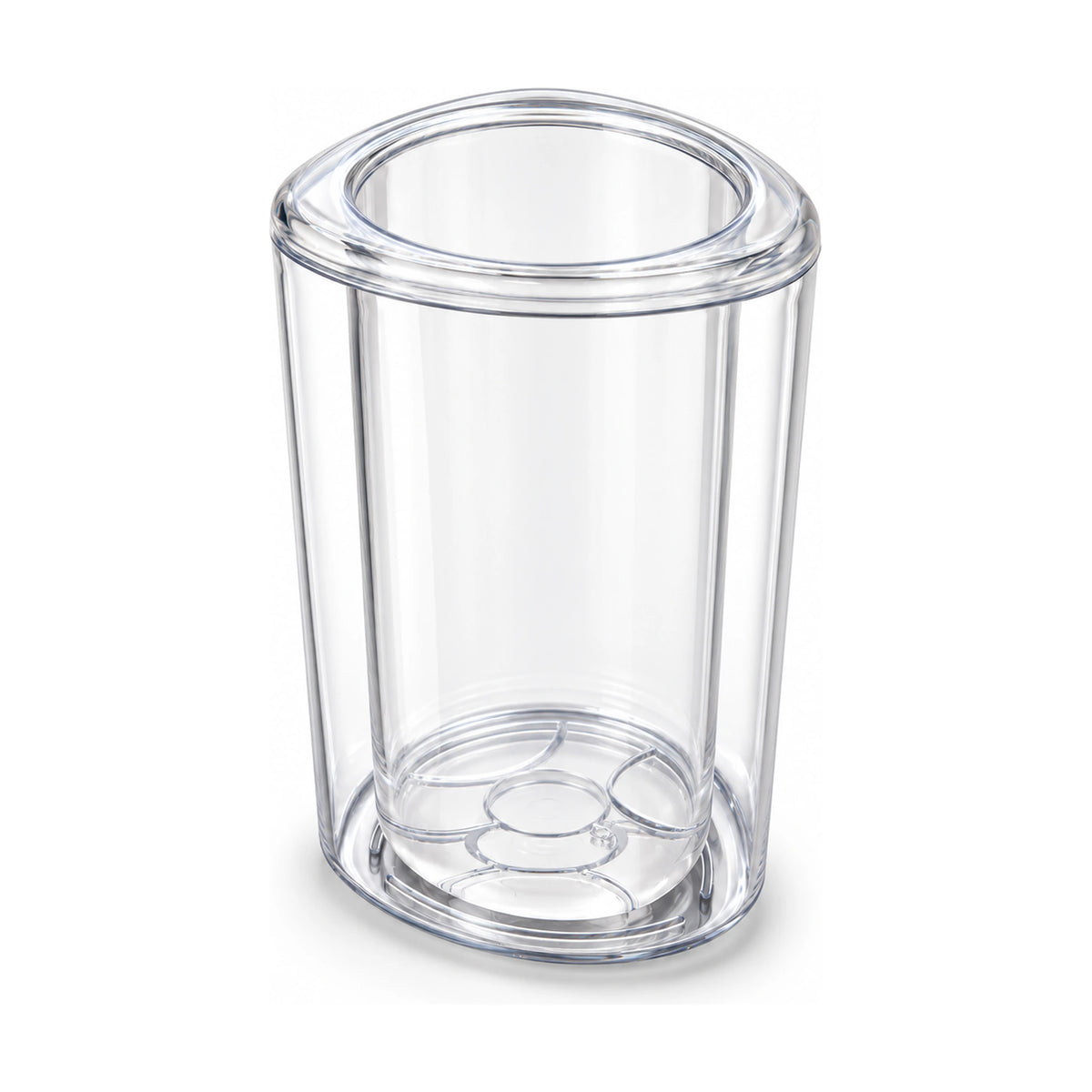 Hielera Cosmos Ghidini vacía: acrílico transparente de doble pared con cilindro interior para 1 botella