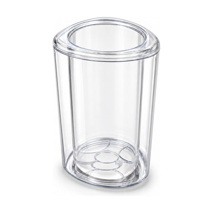 Hielera Cosmos Ghidini vacía: acrílico transparente de doble pared con cilindro interior para 1 botella