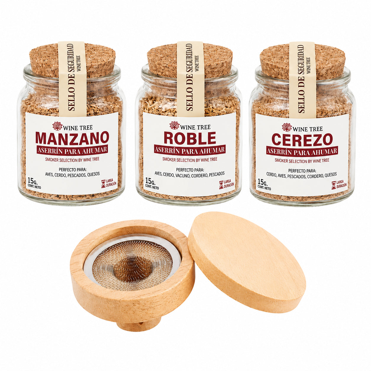 Kit Ahumador para Cócteles con 3 Aserrines Wine Tree