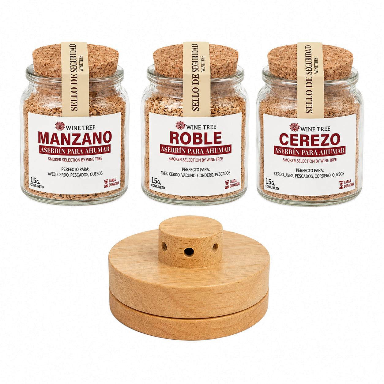 Kit Ahumador para Cócteles con 3 Aserrines Wine Tree