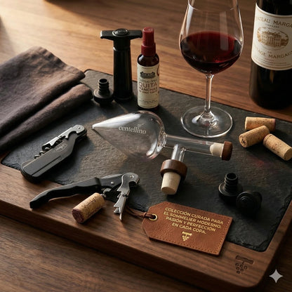 Pack sommelier para vino con accesorios profesionales y aireador Centellino