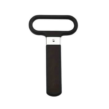 Extractor de corchos antiguos con láminas de acero inoxidable y mango ergonómico.